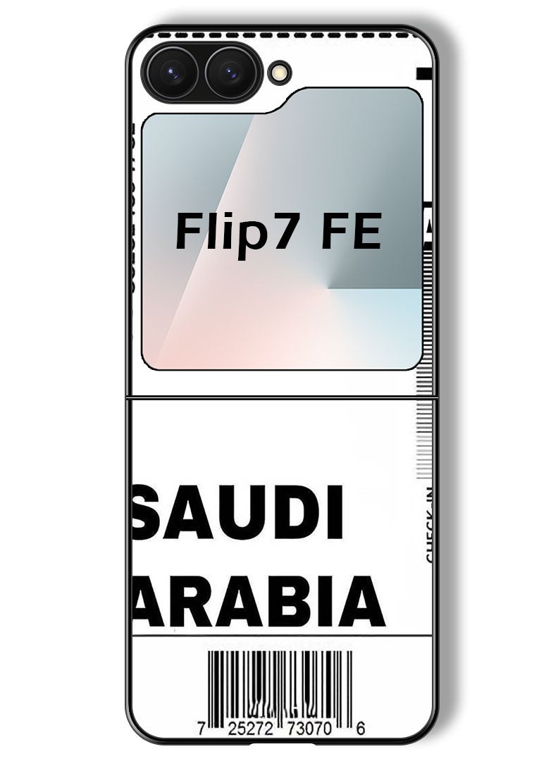 Theodor Case Compatible with Samsung Galaxy Z Flip 7 FE 6.7 Inch Protection Shockproof Bumper Cover Saudi boarding pass - Image 1