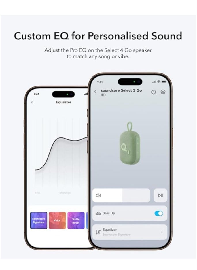 Soundcore - soundcore Select 4 Go Ultra Portable Bluetooth Speaker by Anker, 20H Playtime, IP67 Waterproof and Dustproof, Floatable, Customisable Pro EQ, Wireless Stereo Pairing, Ideal for Home, Outdoors, Hiking - Image 1