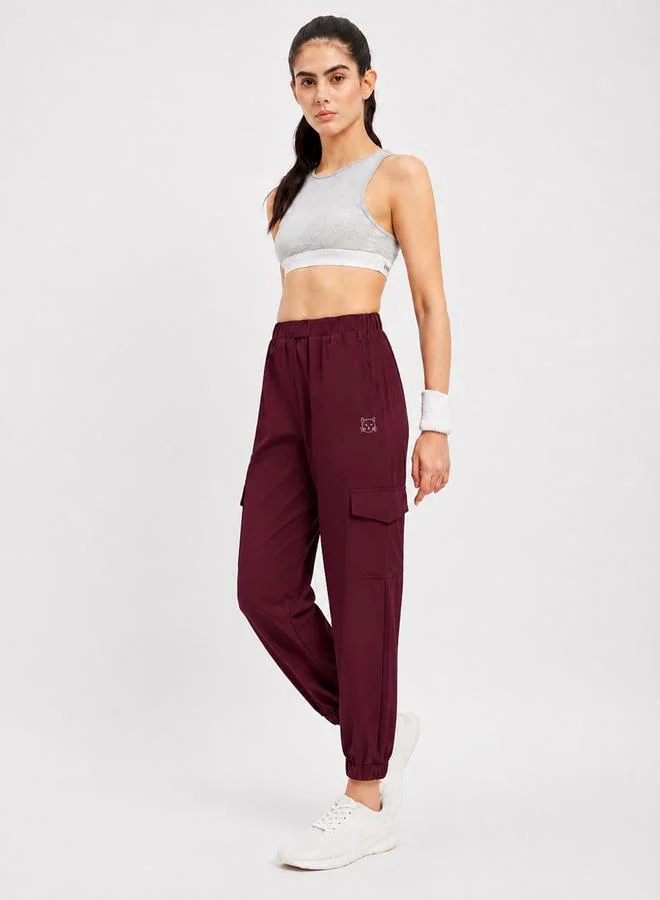 تايك تو Burgundy Super Comfort Cargo Track Pants By Lazzycat