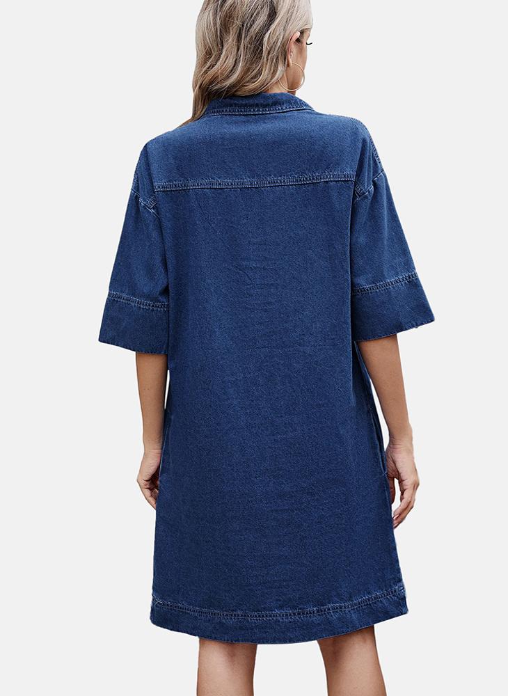 YUNIQEE Denim Mini Shift Dress  - Image 4