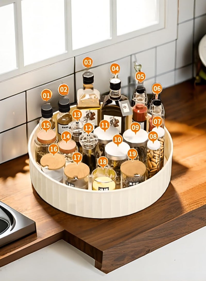 Excefore Lazy Susan Divided Spinner with Handles, Rotating Turntable Organizer for Kitchen, Cabinet, Fridge, Vanity - Spinning Food Storage for Spice, Condiment,Snack-11 Inches-High Edge - Image 5