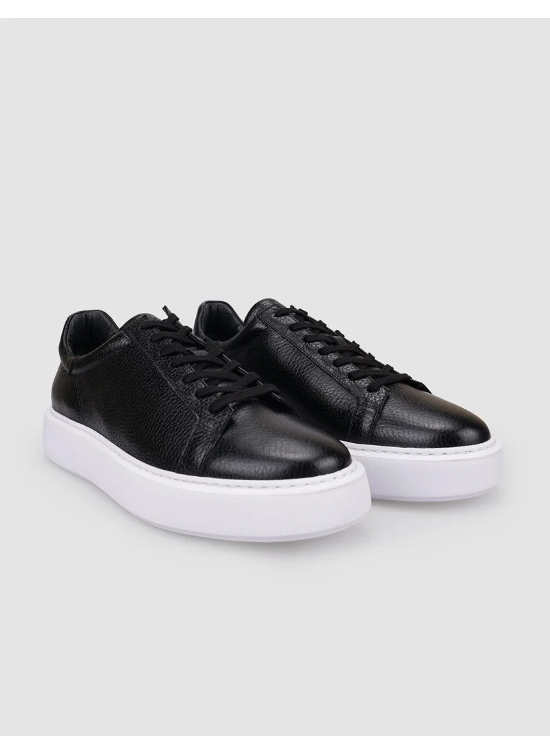 كاباني Leather Black Lace-Up Men's Sports Shoes