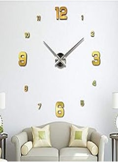 Large Diy Quartz 3d Wall Clock Acrylic Sticker Wall Clock - Gold Special