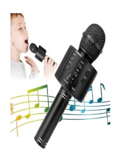 Generic Multifunctional Portable Wireless Singing Microphone with Speaker Bluetooth Microphone for All Smartphones (Black)  - Image 1
