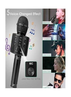 Generic Multifunctional Portable Wireless Singing Microphone with Speaker Bluetooth Microphone for All Smartphones (Black)  - Image 2