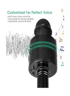 Generic Multifunctional Portable Wireless Singing Microphone with Speaker Bluetooth Microphone for All Smartphones (Black)  - Image 3