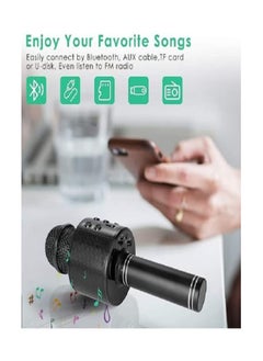 Generic Multifunctional Portable Wireless Singing Microphone with Speaker Bluetooth Microphone for All Smartphones (Black)  - Image 4