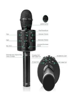Generic Multifunctional Portable Wireless Singing Microphone with Speaker Bluetooth Microphone for All Smartphones (Black)  - Image 5