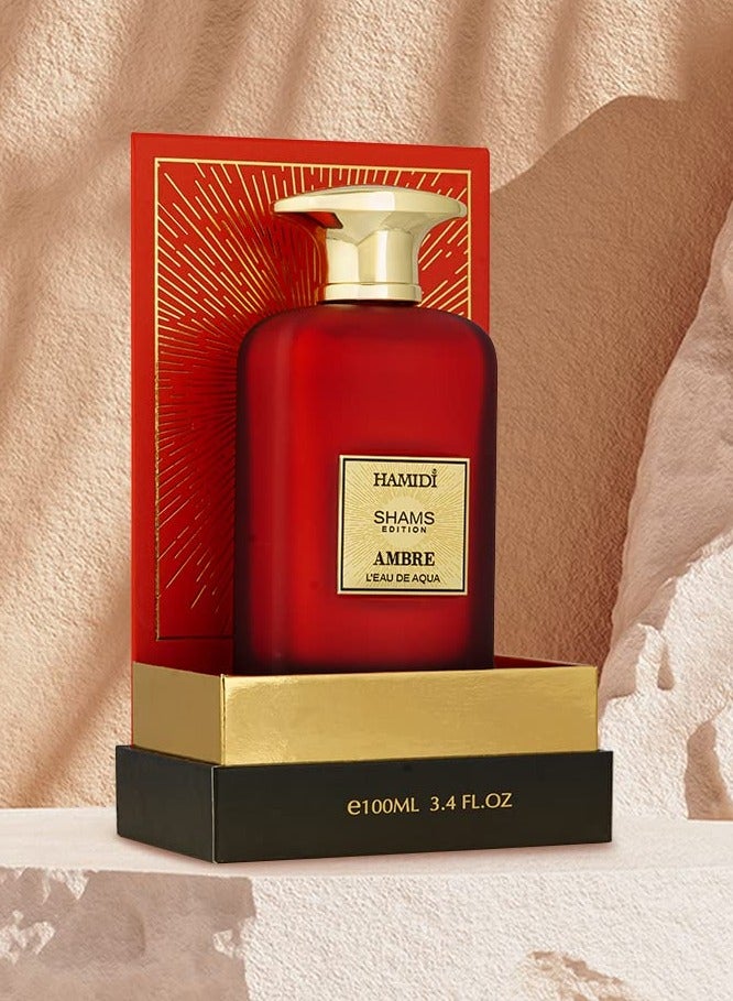 Hamidi Shams Edition Ambre L' Eau De Aqua Perfumes For Unisex 100ml, Water Perfume, Long Lasting - Image 4