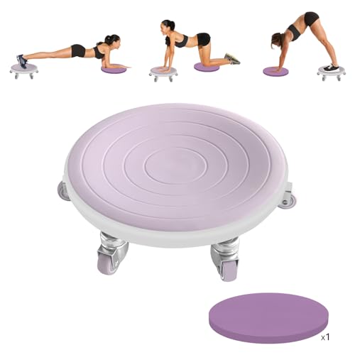 Tasidingster 6 Caster Ab Roller Ab Exercise Equipment with Knee Pads Ab Roller Wheel for Core Exercise Abdominal Strength Training for Home Gym 360 Silent Ab Workout Equipment Purple - Image 1