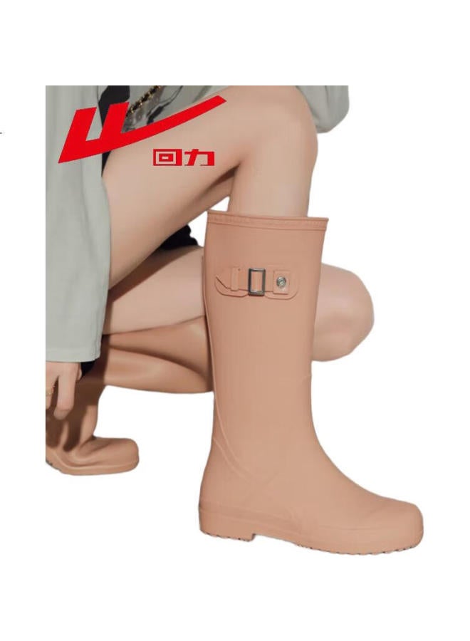 Warrior Rain Boots For Women, Fashionable Adult Tall Rain Boots, Water Shoes, Rubber Shoes, Overshoes, Water Boots Hl873 Khaki 37 - Image 2