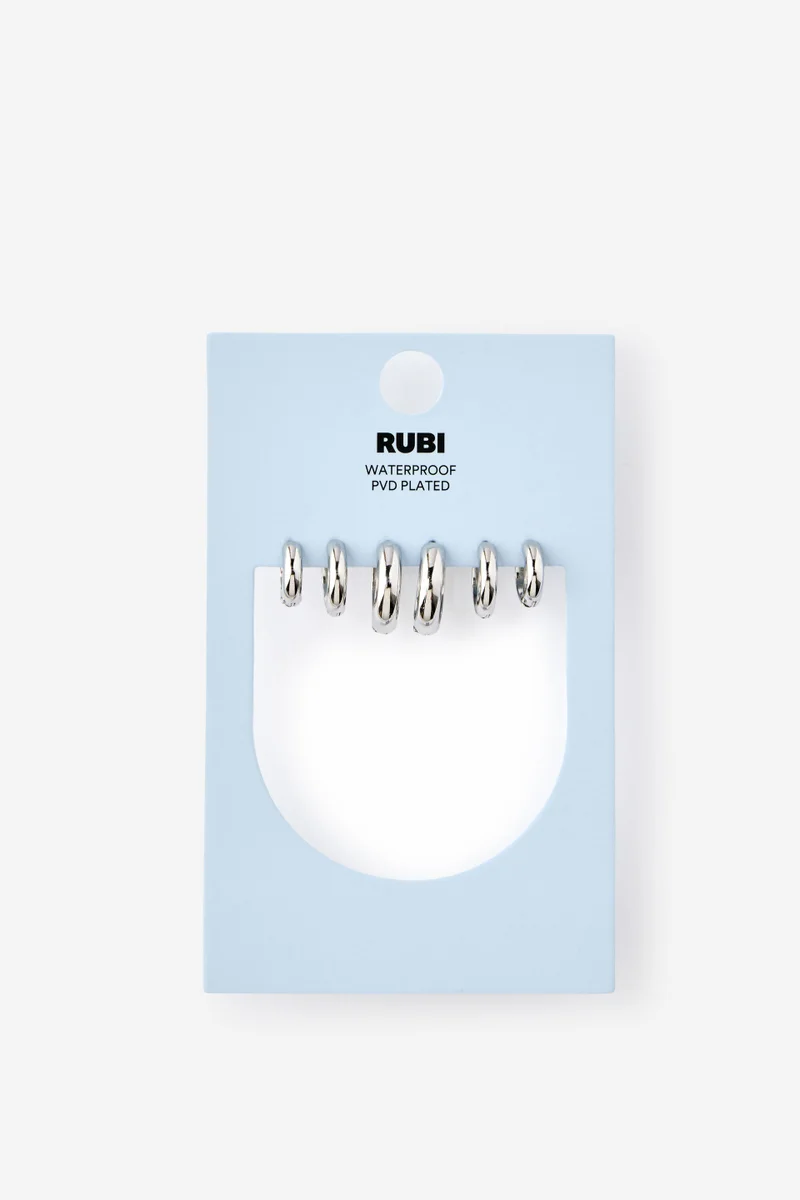 روبي Waterproof 3Pk Mid Earring