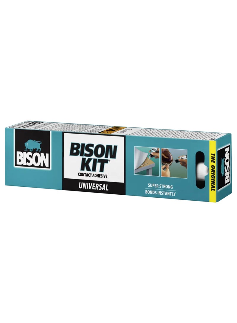 Bison Kit Universal Contact Adhesive – 55ml Super-Strong Neoprene Rubber Liquid Glue, Heavy Duty Contact Cement for Leather, Wood, Rubber, Metal, & Fabric Repairs, Moisture & Frost Proof