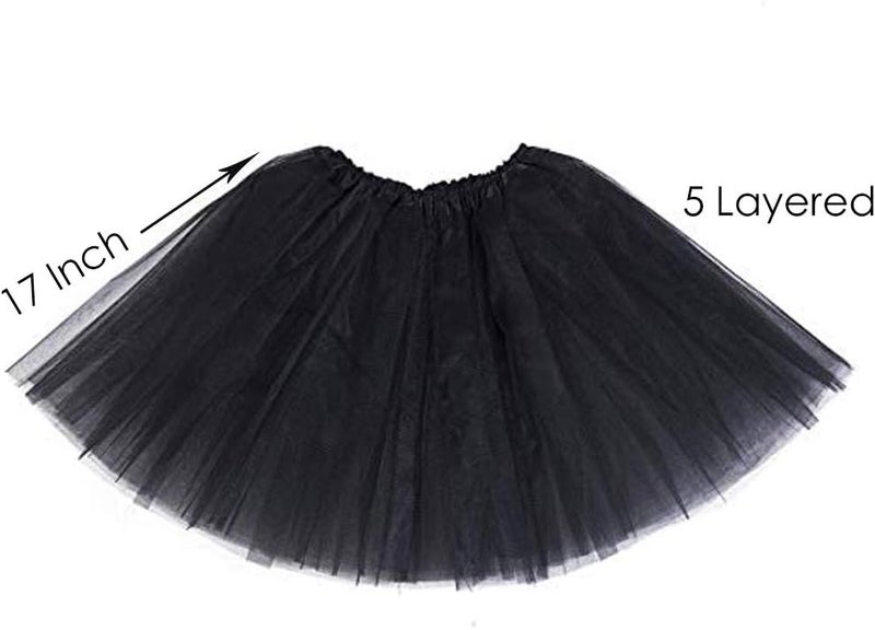 Phantomon Tutu Skirt Women's Teens Classic Elastic 4 Layered Tulle Ballet Tutu Skirt, Adult Size Non See-Through - Image 2