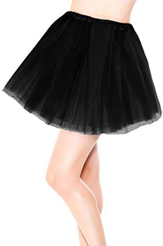 Phantomon Tutu Skirt Women's Teens Classic Elastic 4 Layered Tulle Ballet Tutu Skirt, Adult Size Non See-Through - Image 1
