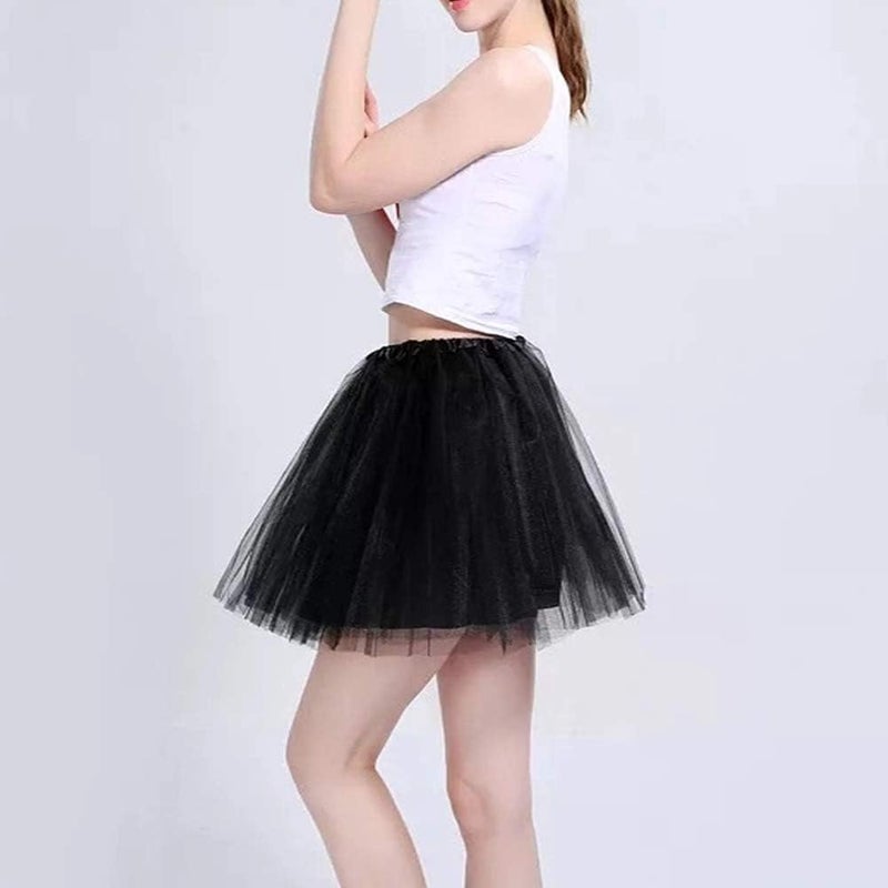 Phantomon Tutu Skirt Women's Teens Classic Elastic 4 Layered Tulle Ballet Tutu Skirt, Adult Size Non See-Through - Image 3
