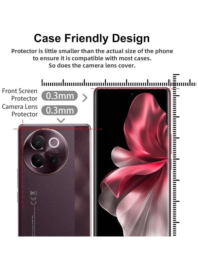 general [2+2 Pack] Screen Protector Compatible with VIVO V30e 5G Tempered Glass Camera Lens Protector, [Maximum Coverage] HD 9H Hardness Tempered Glass for VIVO V30e - Image 4