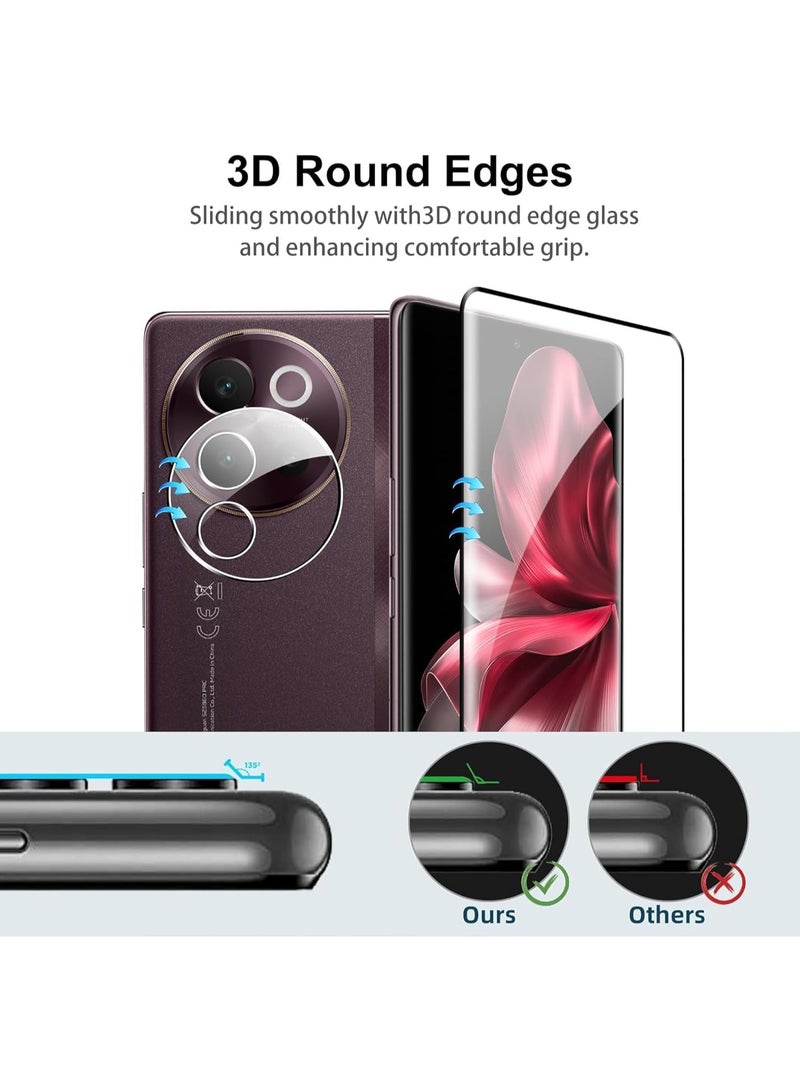general [2+2 Pack] Screen Protector Compatible with VIVO V30e 5G Tempered Glass Camera Lens Protector, [Maximum Coverage] HD 9H Hardness Tempered Glass for VIVO V30e - Image 5