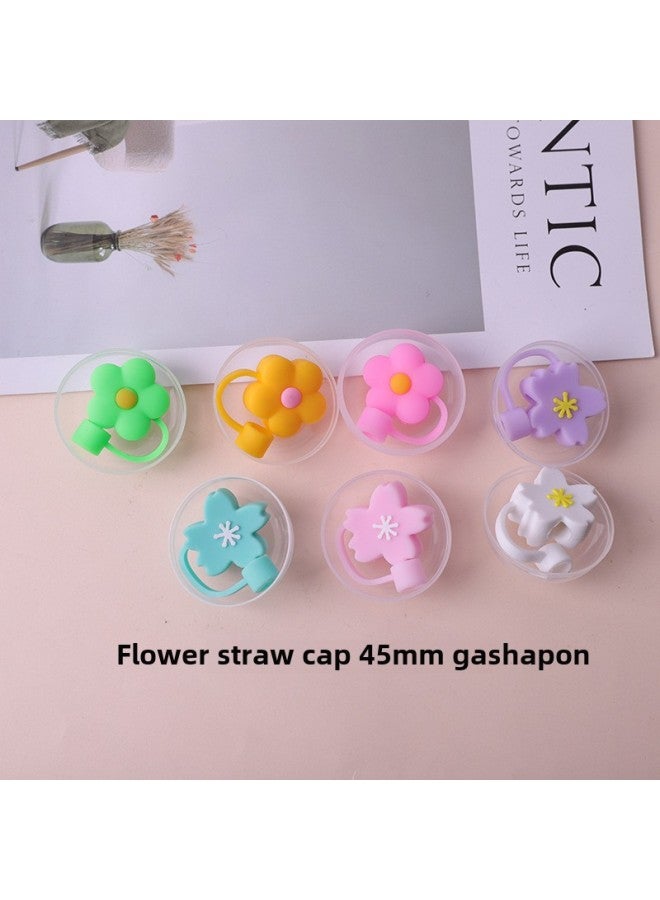 45mm Transparent Gashapon Toy Egg Party Sanrio Cartoon Doll One Yuan Two Yuan Gashapon Machine Toy Wholesale-Color:45mm Flower Series Straw Cap Gashapon Mixed Hair - Image 1