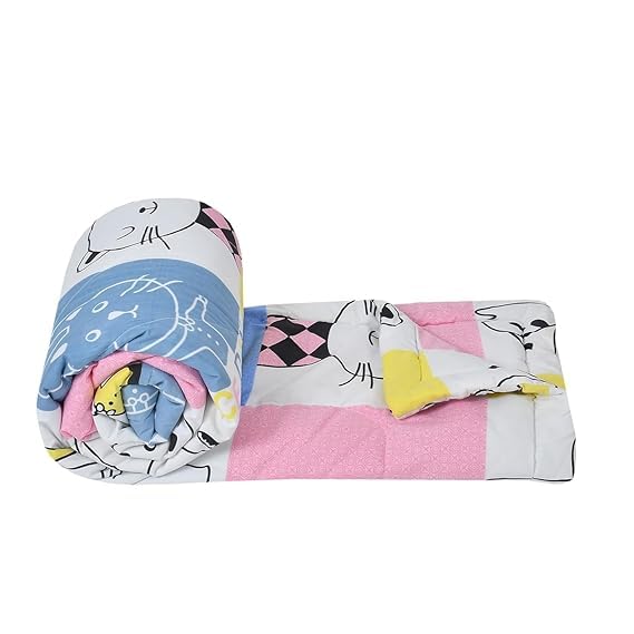 BLENZZA DECO بيلينزا ديكو™ غلاسي قطن لحاف سرير مفرد قابل للعكس للأطفال 1 وملاءة سرير مفرد 1 مع غطاء وسادة 1 (تصميم 6) (من 0 إلى 8 سنوات للأطفال) - Image 2