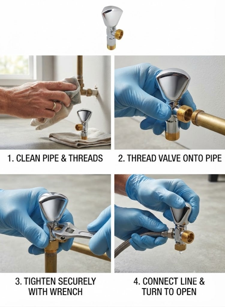رينو RHINO Brass Angle Valve 1/2 "مرحاض المطبخ غسل حوض الحمام تركيبات (RH171020) - Image 2