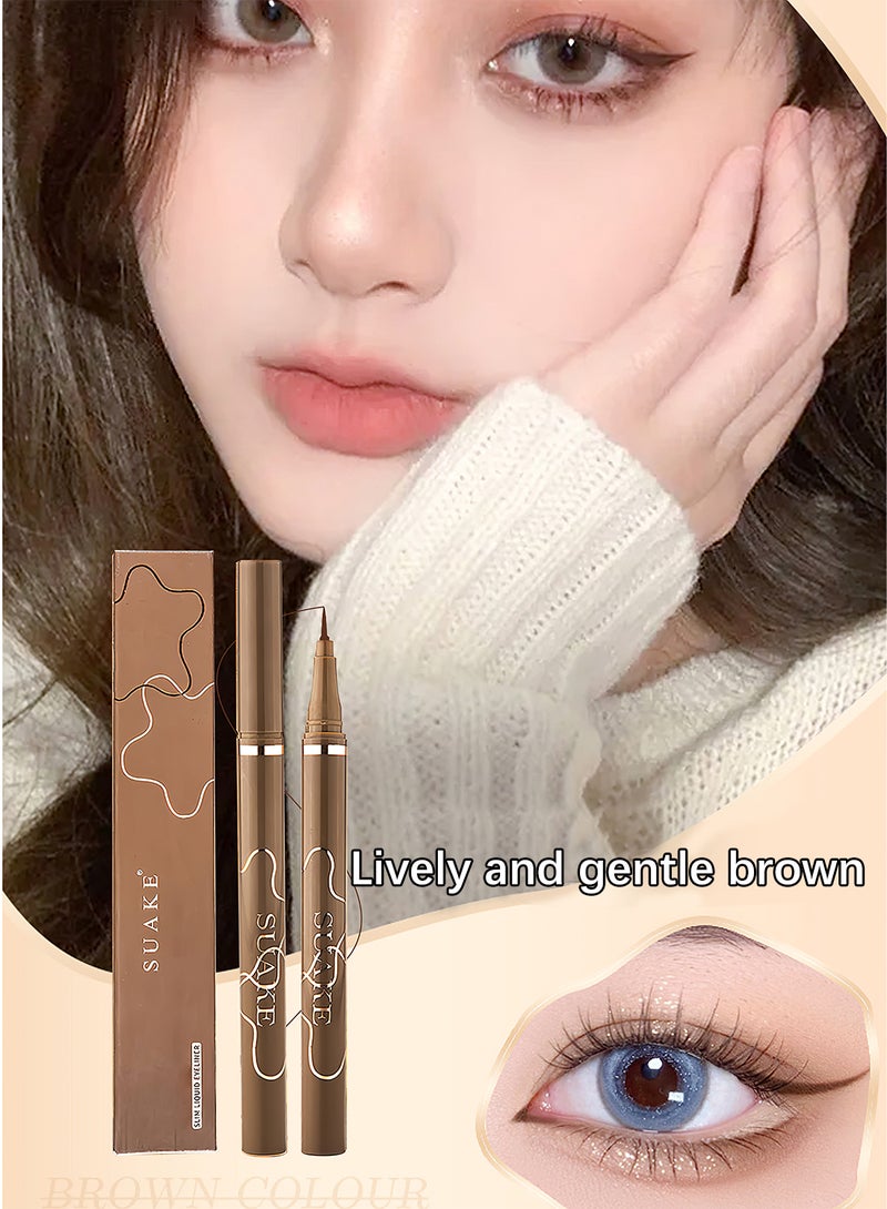 SUAKE Slim Liquid Eyeliner Quick Drying Long Lasting Waterproof No Staining Non Fade Smudge Resistant Natural Precise Ultra Fine Smooth Easy to Use Eye Makeup  - Image 2