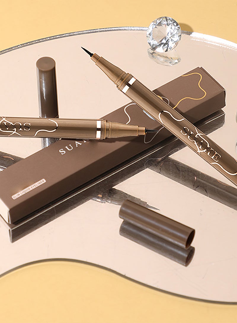 SUAKE Slim Liquid Eyeliner Quick Drying Long Lasting Waterproof No Staining Non Fade Smudge Resistant Natural Precise Ultra Fine Smooth Easy to Use Eye Makeup  - Image 4