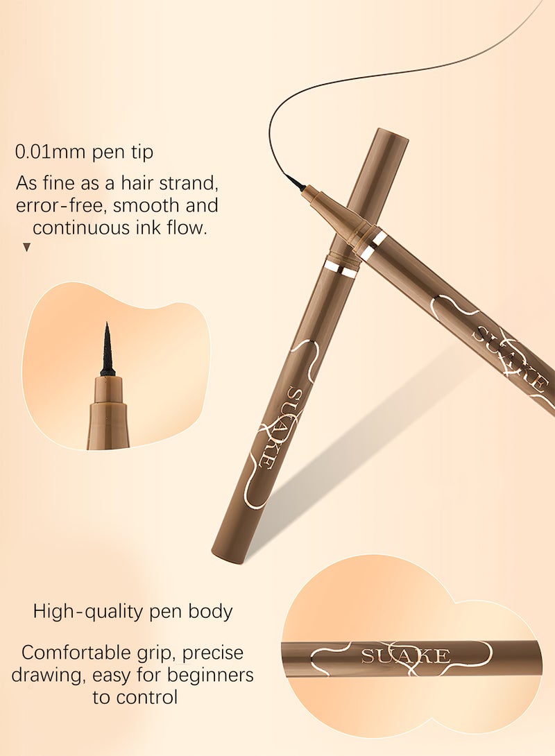 SUAKE Slim Liquid Eyeliner Quick Drying Long Lasting Waterproof No Staining Non Fade Smudge Resistant Natural Precise Ultra Fine Smooth Easy to Use Eye Makeup  - Image 5