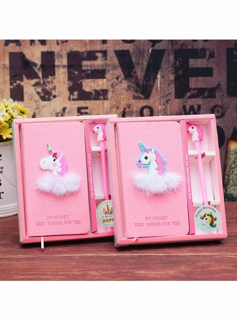 Unicorn Notebook Gel Pens Set - Journal Stationery Birthday Gifts for Girls Cute Girls Writing Toys of All Ages Children Age 5 6 7 8 9 10 11 12 years old