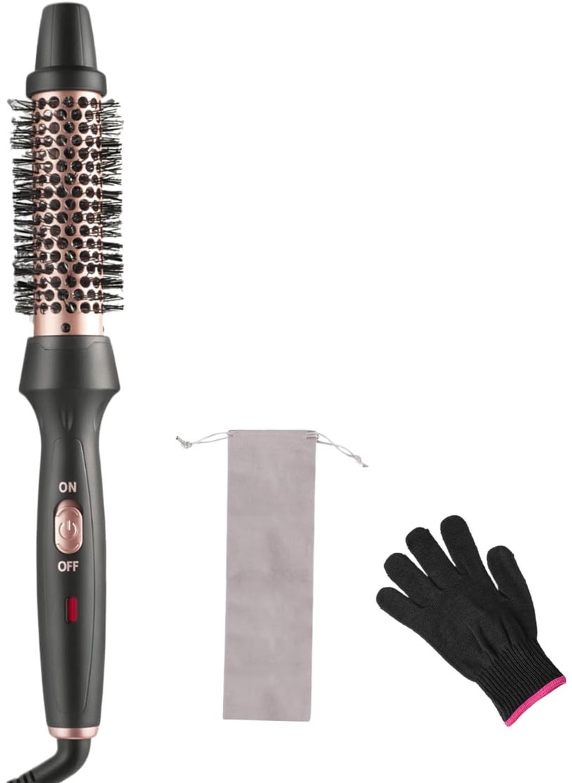 JYfeel - 1 1/4 Inch Ceramic Tourmaline Curling Iron Brush with Dual Voltage for Travel, Suitable for Long and Medium Hair (Black) - Image 1