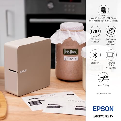 LABELWORKS Epson LW-C610PX Premium Portable Bluetooth Label Machine Printer – Create Sticker Labels for Organization, Small Business, Designer Tape Supported, App Compatible - Image 4