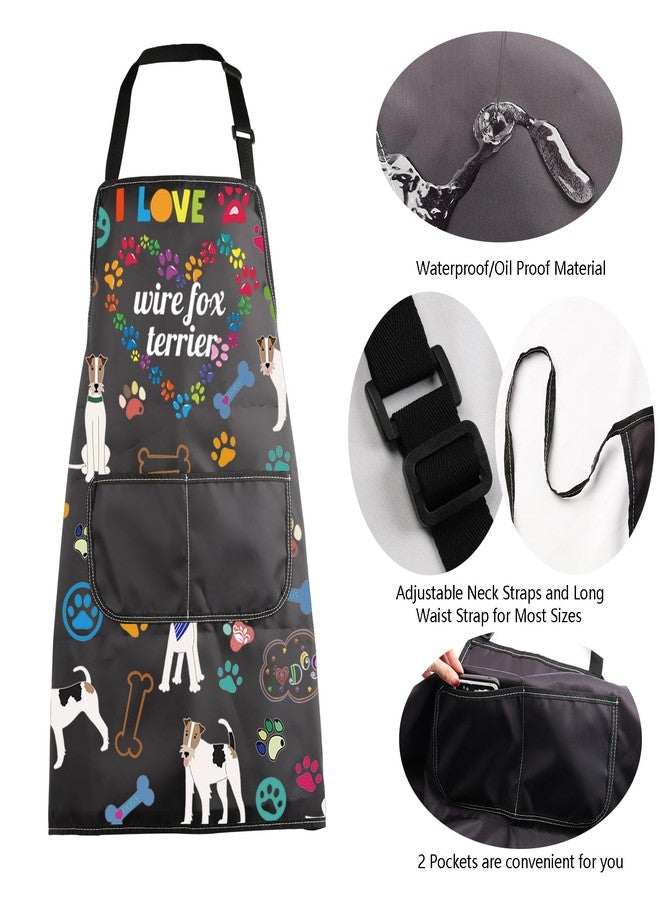 MBMSO Wire Fox Terrier Apron Dog Apron with Pockets Wire Fox Terrier Gifts for Dog Lover Dog Owner Gift Dog Mom Kitchen Apron (Wire Fox Terrier Apron-b) - Image 5