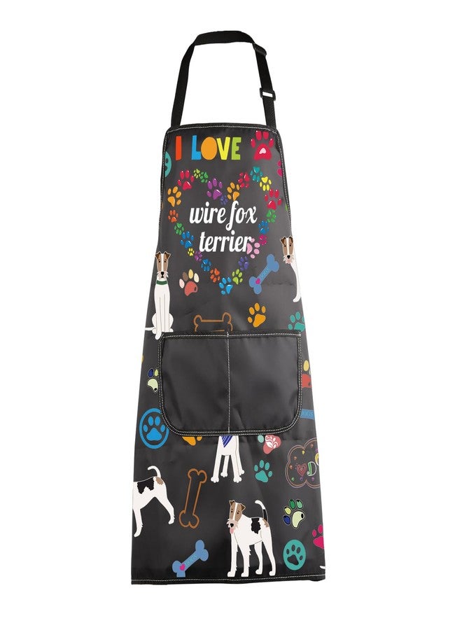 MBMSO Wire Fox Terrier Apron Dog Apron with Pockets Wire Fox Terrier Gifts for Dog Lover Dog Owner Gift Dog Mom Kitchen Apron (Wire Fox Terrier Apron-b) - Image 1