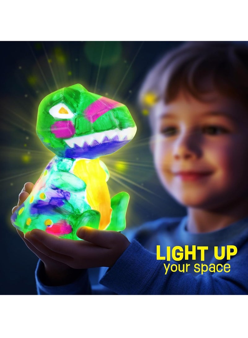 JOGAMS Paint Own Dinosaur Lamp Kit, Art Supplies Arts and Crafts Kit, Painting kit for Kids 6-12, Dinosaur Toys for Boys Girls and Kids, Girls Boy Birthday Gift Ages 3 4 5 6 7 8 9 10 11 12+ - Image 5