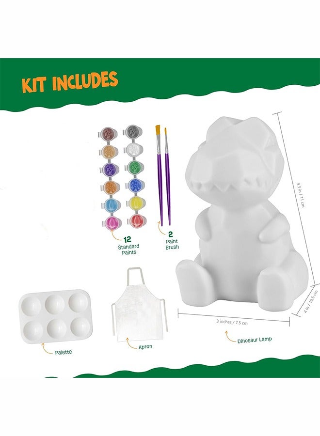 JOGAMS Paint Own Dinosaur Lamp Kit, Art Supplies Arts and Crafts Kit, Painting kit for Kids 6-12, Dinosaur Toys for Boys Girls and Kids, Girls Boy Birthday Gift Ages 3 4 5 6 7 8 9 10 11 12+ - Image 3