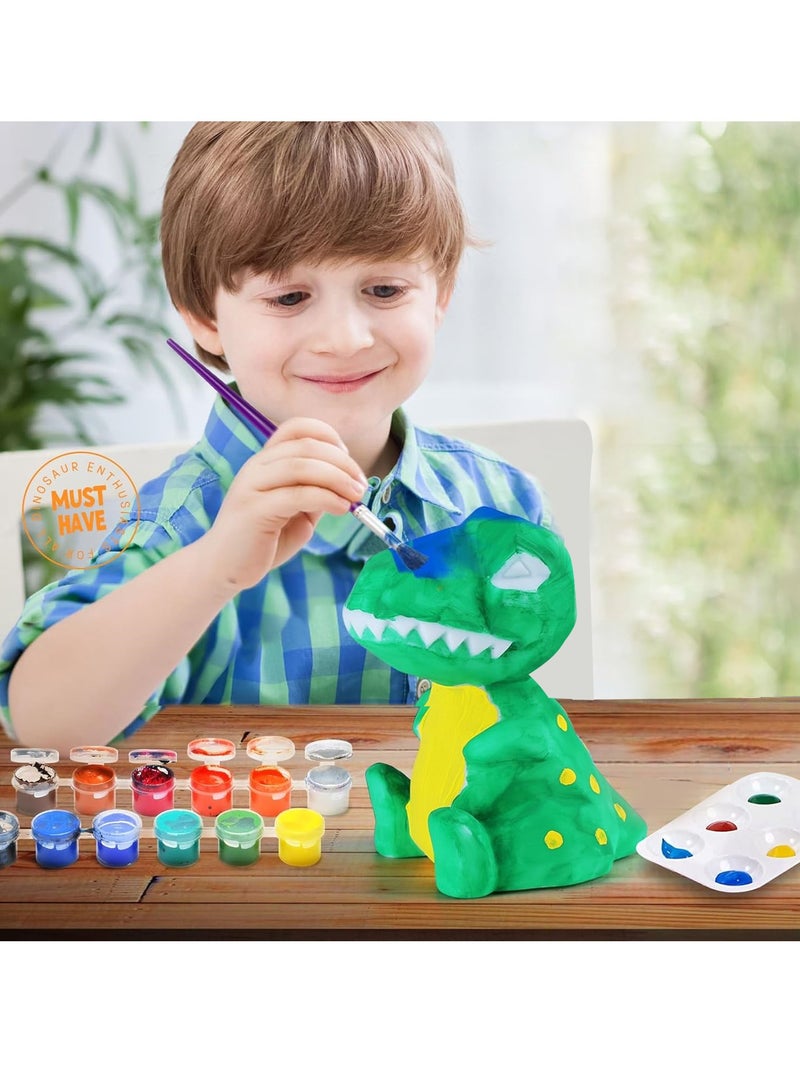 JOGAMS Paint Own Dinosaur Lamp Kit, Art Supplies Arts and Crafts Kit, Painting kit for Kids 6-12, Dinosaur Toys for Boys Girls and Kids, Girls Boy Birthday Gift Ages 3 4 5 6 7 8 9 10 11 12+ - Image 2