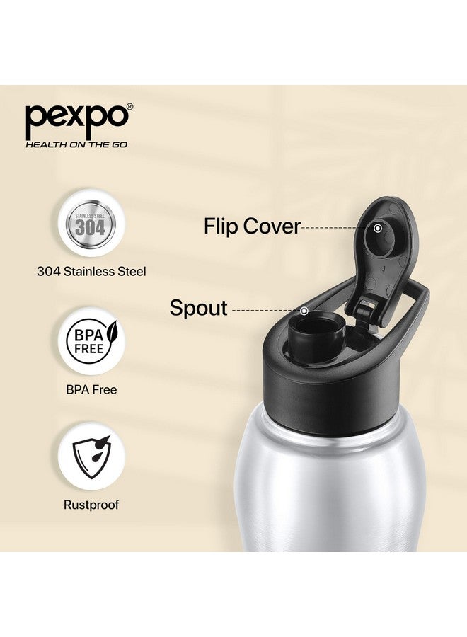 PEXPO Bistro ISI Certified Stainless Steel Fridge Cooling/Sports Sipper Water Bottle 750ml, Silver|Single Walled|Easy Grip | Home, Office, Gym, School, Yoga, Trekking, Men, Women & Kids - Image 5