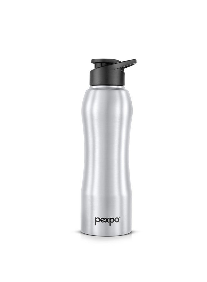 PEXPO Bistro ISI Certified Stainless Steel Fridge Cooling/Sports Sipper Water Bottle 750ml, Silver|Single Walled|Easy Grip | Home, Office, Gym, School, Yoga, Trekking, Men, Women & Kids - Image 1