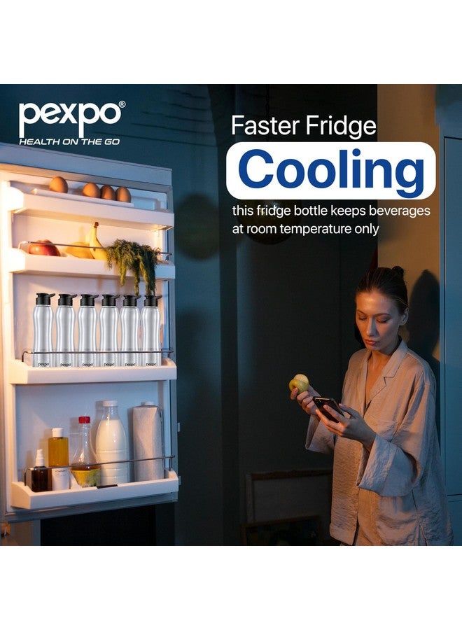 PEXPO Bistro ISI Certified Stainless Steel Fridge Cooling/Sports Sipper Water Bottle 750ml, Silver|Single Walled|Easy Grip | Home, Office, Gym, School, Yoga, Trekking, Men, Women & Kids - Image 4