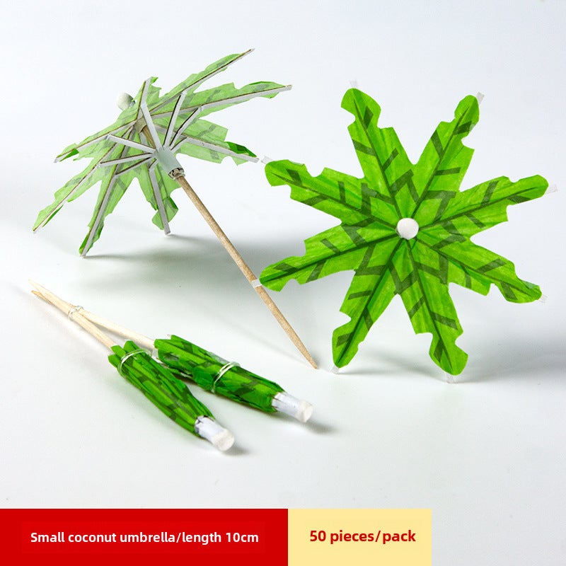 Colorful Cocktail Umbrella Picks Small coconut umbrella 10cm 