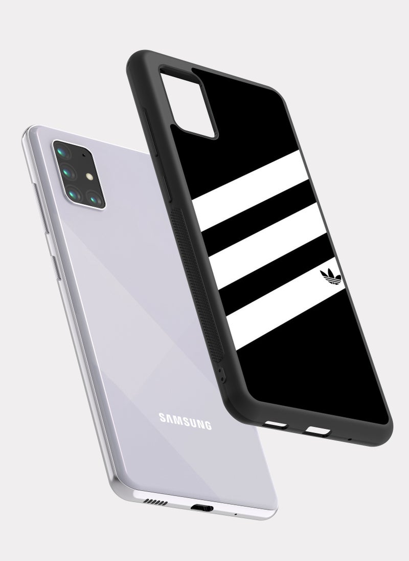 بكسلات كفر سامسونج جالكسي ايه 71 اديداس ابيض اسود - Image 2