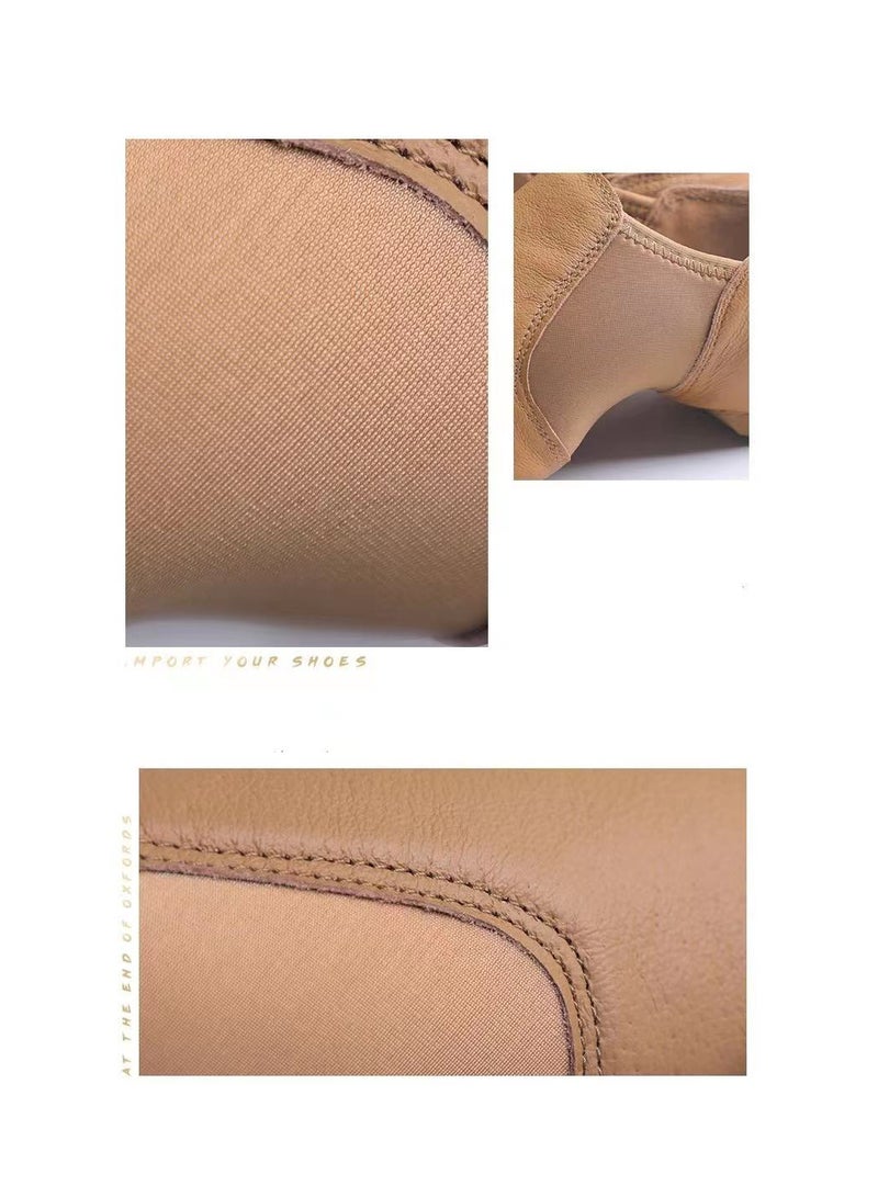 Loquat Squality Woman Genuine Leather Dance Shoes Brown  - Image 2