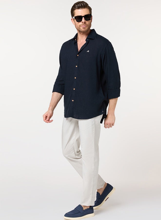 Mannerism The Deep Night Navy Lyocell Shirt with Smooth Elegance - Image 5