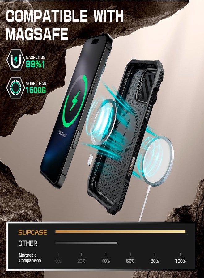 سوبكيس جراب SUPCASE لهاتف iPhone 16 Pro Max مع زر تحكم بالكاميرا (UBMag XT)، [متوافق مع MagSafe] [حامل مدمج لغطاء الكاميرا] [حماية فائقة] جراب هاتف مغناطيسي متين، داكن - Image 3