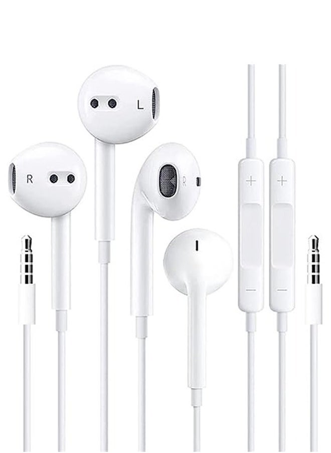 General - 2 Pack In Ear Earphones With 3.5mm for iPhone Mic, Volume Control Compatible with iPhone,iPad,iPod,Computer,MP3/4,Android Most 3.5mm Audio Devices - Image 1