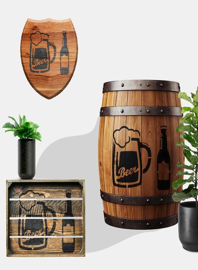 Lionx Beer Bottle and Mug Stencil 8.5x11 Inch Reusable Template for DIY Crafts Painting Walls Wood Glass Scrapbooking and Bar Décor - Image 2