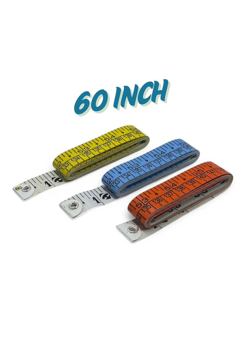 Zenith ZENITH Measuring Tape Set Of 3 Body Measurement Inch Tape 60 Inches Double Side Rulers Fiberglass Flexible PortableSewing Dress Making Tailors  - Image 2