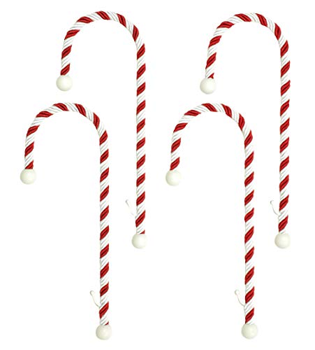 Haute Decor Candy Cane Stocking Holder (Classic Red & White, 4-Pack) - Lightweight Christmas Stocking Hanger, Holds up to 10 pounds - Image 1