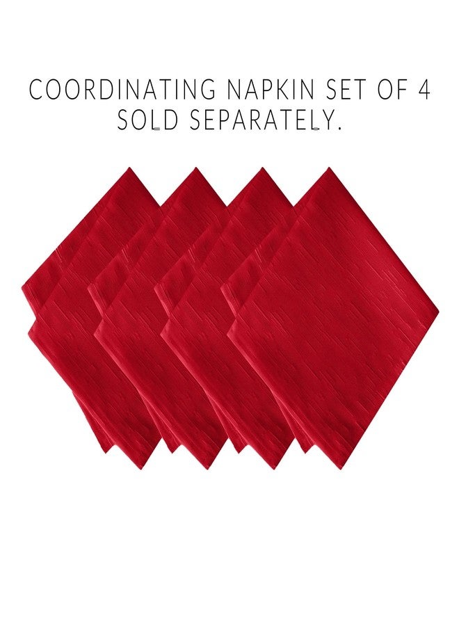 Elrene Home Fashions Continental Solid Texture Water and Stain Resistant Slub-Weave Textured Tablecloth, 60"X84" Oval, Red - Image 5