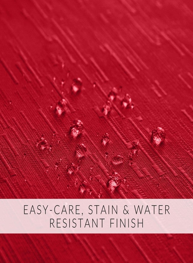 Elrene Home Fashions Continental Solid Texture Water and Stain Resistant Slub-Weave Textured Tablecloth, 60"X84" Oval, Red - Image 4